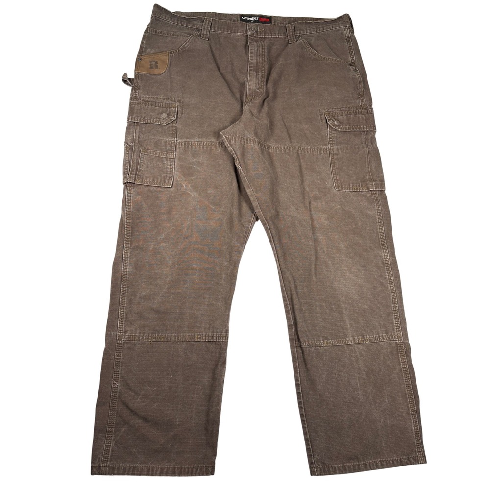 Wrangler‎ RIGGS Workwear Mens Brown Ripstop Carpenter Cargo Pants 42x32 Gorpcore